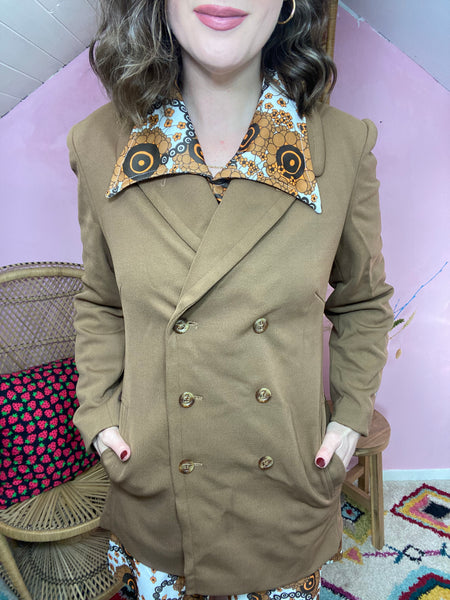 70s Brown Double Breasted Jacket