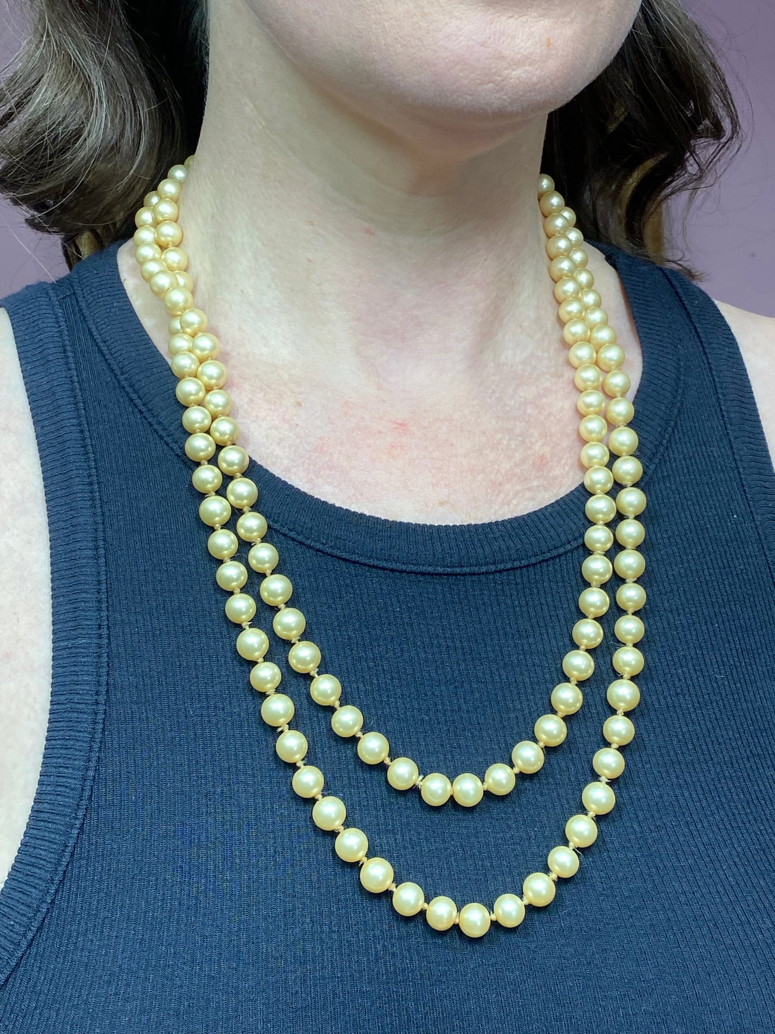 Long String of Faux Pearls