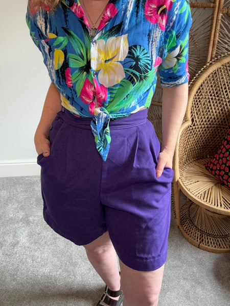 Vintage Purple High Waisted Shorts