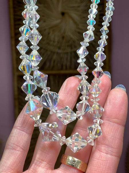 Double String Aurora Borealis Stone Necklace