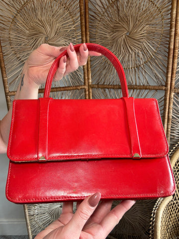 80s Red Top Handle Bag