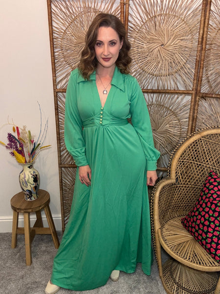 70s Green Maxi Dress