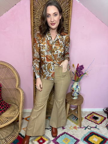 70s Stripe Flared Trousers