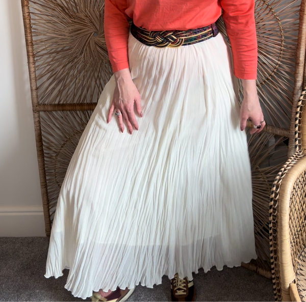 90s white maxi skirt best sale