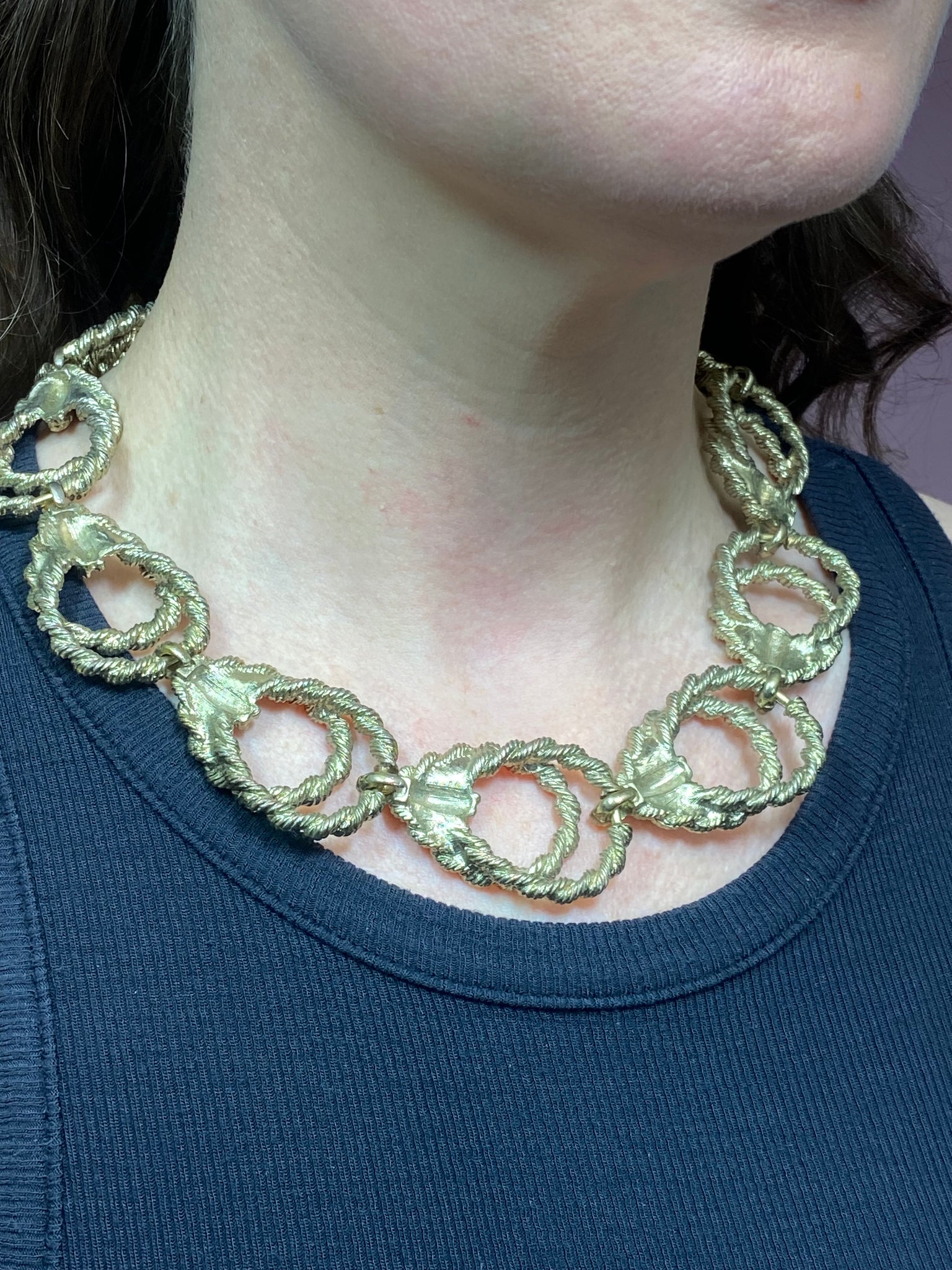 Gold Tone Chunky Necklace