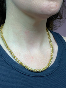 Gold Tone Wheat Chain Necklace