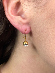 Gold Tone Diamond Drop Earrings