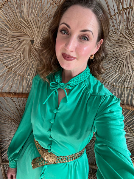 70s Jade Green Dress