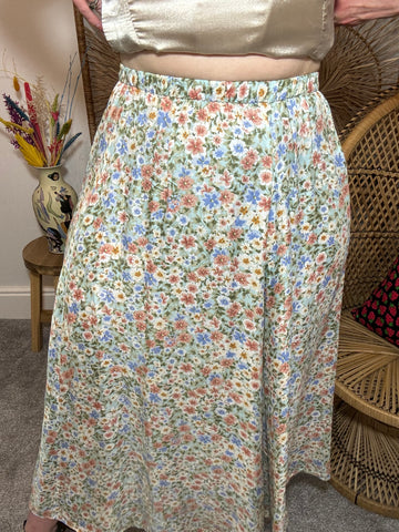 90s Floral Midaxi Skirt