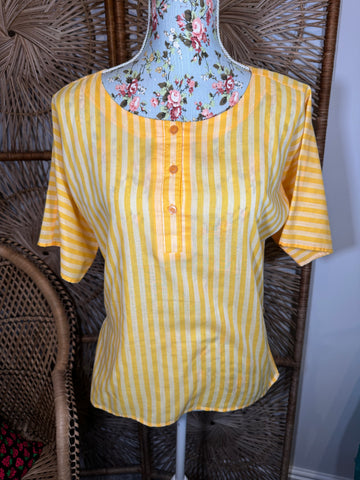 Vintage Yellow Striped Top